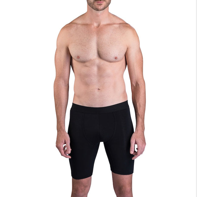 Mens Cotton Long Boxer Pants Sweat-absorbing Breathable Anti-wear